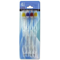 4-Pack Clear Acrylic with Colored Bristle Toothbrushes